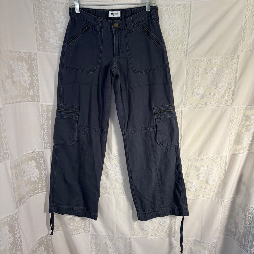 Faded Navy Blue Cargo Utility Pull On Baggy Pants Women's‎ Size S
